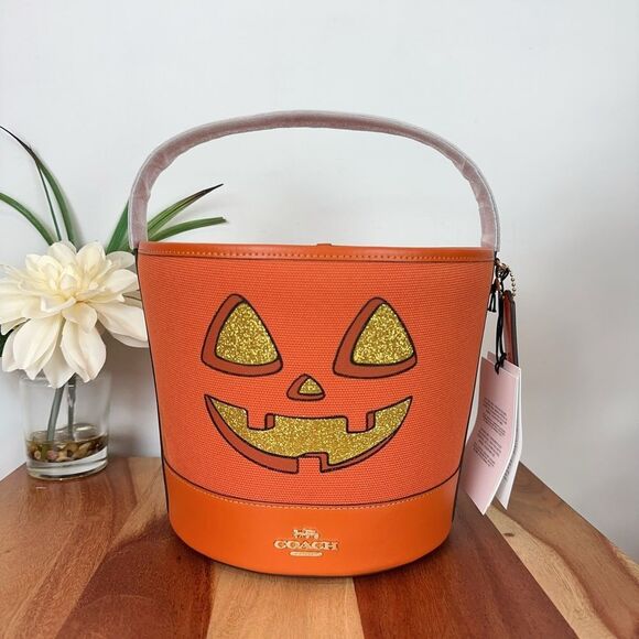 Coach Handbags - NWT Coach Trick Or Treat Bucket With Halloween Pumpkin